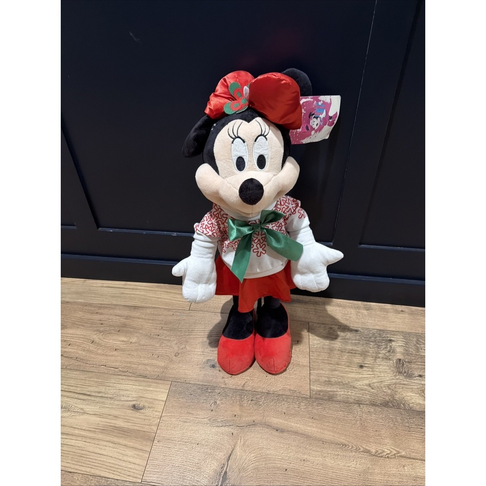 Disney Christmas Minnie Mouse Plush Standing Porch Greeter w/ tag